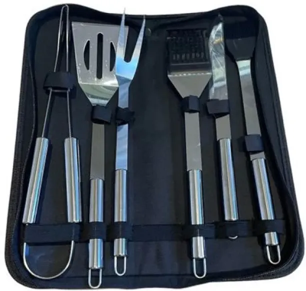 fancystuff 6 Piece Braai Utensil Set Stainless Steel Cooking Spoon Kitchen Tool Set