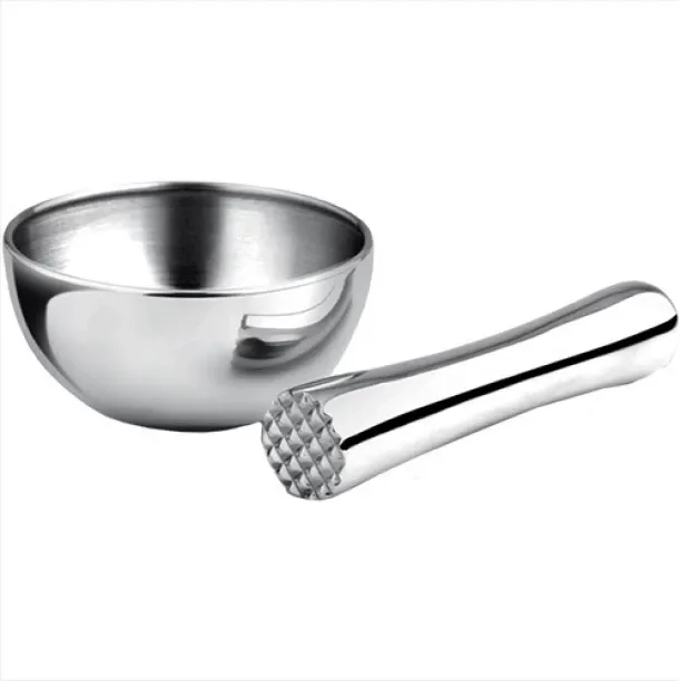 Genietti Mini Mortar and Pestle Stainless Steel Steel Crusher Kitchen Tool Set