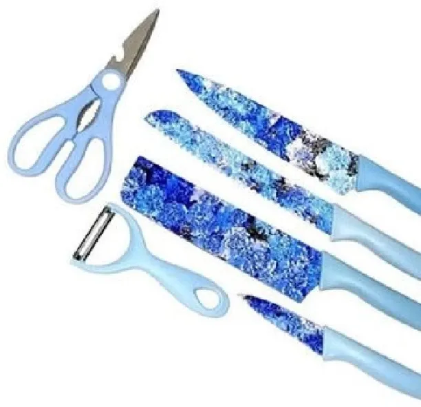 Best deals Online 6 Piece Corrugated Colorful Kitchen Knife Set Stainless Steel Knife Kitchen Tool …