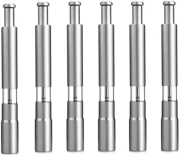 Wobuciko Set Of 6 Mini Salt & Pepper Grinders Steel Crusher Kitchen Tool Set