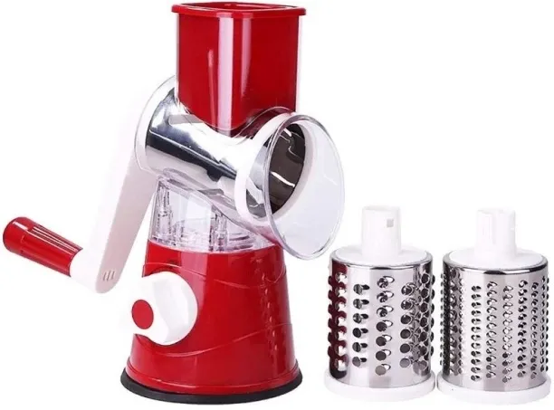 Aorlis AO-78331 Multi-Shredder Tabletop Drum Grater with 3 Interchangeable Drums Plastic Grater Kit…