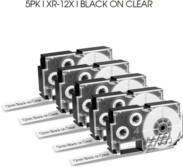 Huanix (10PK 12mm XR12X)XR12WE Compatible for 12mm Tapes for KL-BT1 KL-P350W KL-G2 KL-820 Label Pri…