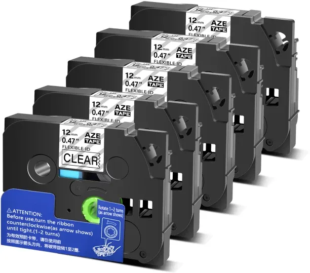 Huanix (12mm,5PK Black on Clear)5Pcs Label Tape Compatible For Tze 131 Tz141 Standard Laminated For…