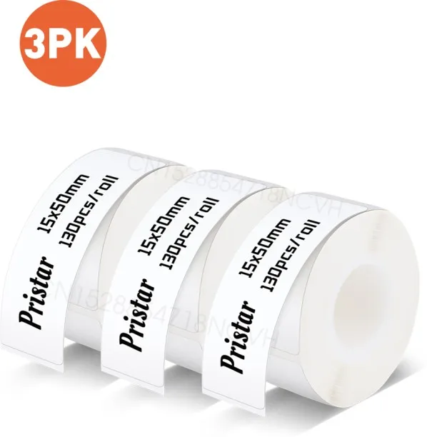 Huanix (3PK Label 15*50mm)Q30 Waterproof Thermal Label Paper Work for P15 P12 D30 Label Printer Lab…