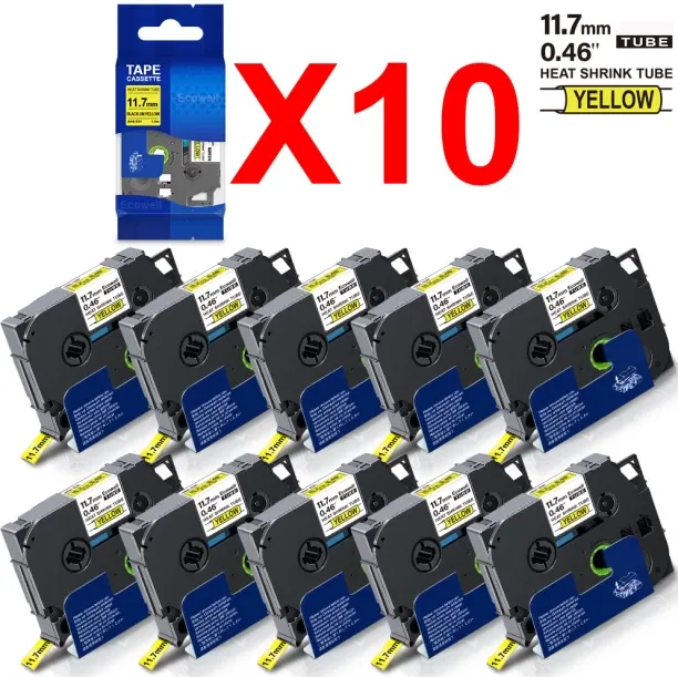 Huanix (10PK hse631) Compatible for Label Tape Hse-631 Hse-211 Hse-221 611 621 for P Touch PT-H110 …
