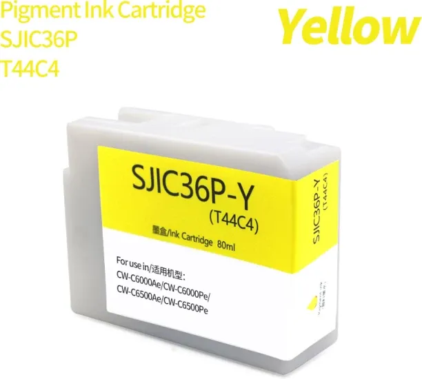 Huanix (SJIC36P T44C4-1pcs-Y)Compatible for For CW-C6000Ae C6000Pe C6500Ae C6500Pe Color Label Prin…