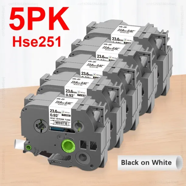 Huanix (5PK 23.7mm HSe251)Compatible for PT-E500 Printer Label Maker