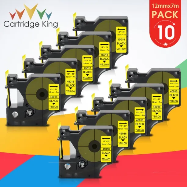 Huanix (Black on Yellow,6mm)Label for D1 Tape 45013 40913 43613 Compatible for LabelManage 160 280 …