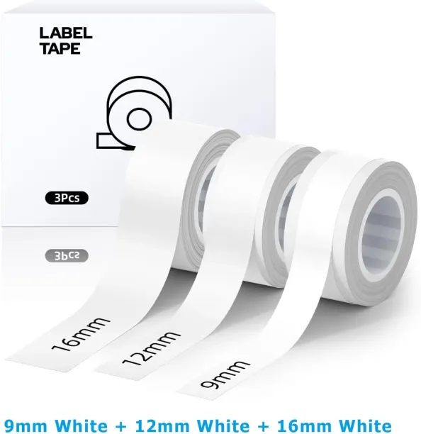 Huanix (set-1)for L1 E1 Q1 Label Maker Tape 4meters/Roll Laminated Office Sticker Label Maker