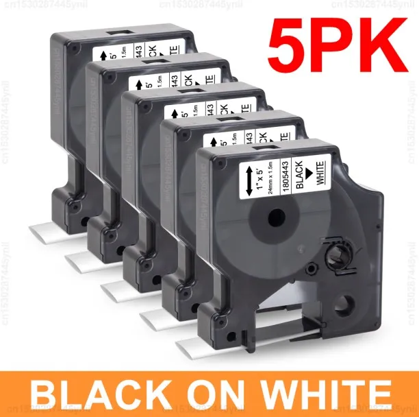 Huanix (5PK 1805443 White)Compatible for Rhino 4200 5000 5200 Printer Label Maker