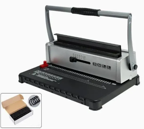 BOWENSTORE Coil Binding Machine, Manual Book Maker 34-Holes Binding 120 Sheets, Punch Binder with A…