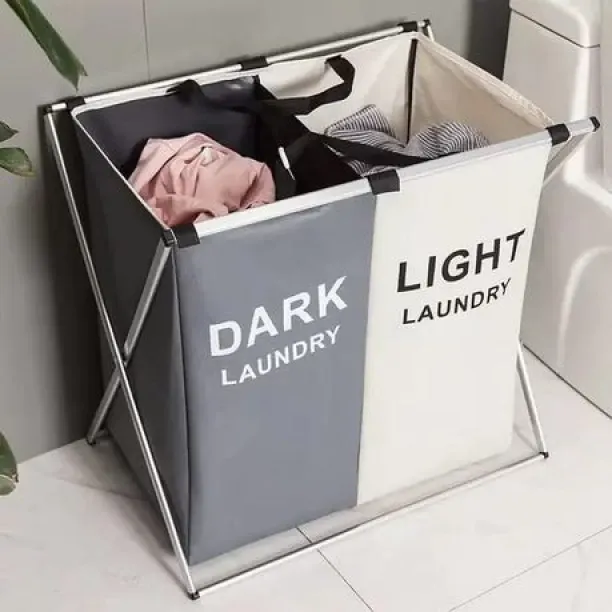 fancystuff 45 L Grey Laundry Basket