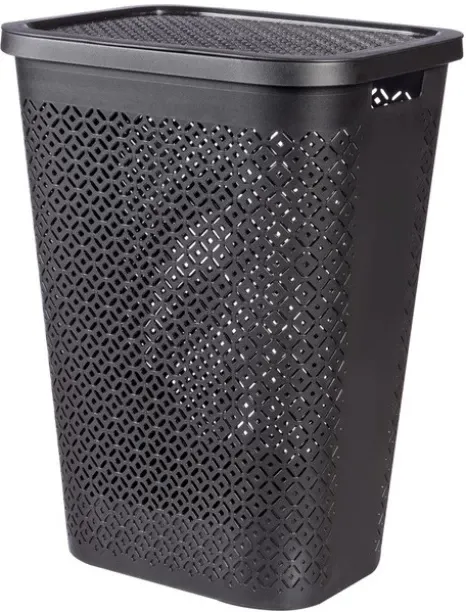 Unique 34 L Terrazzo Hamper Laundry Basket Black 440 x 340 x 580 mm Laundry Basket