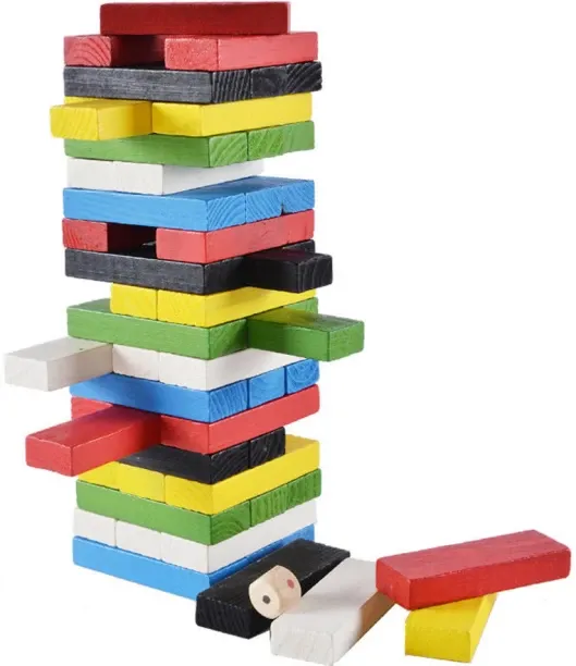 ALANES Wooden Stacking Board Games Building Blocks for Kids Boys Girls Wooden Blocks