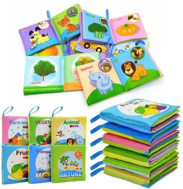 Chenshia Baby Chenshia Educational Soft Cloth Book Set-6 Pc |ECD Soft Cloth Book Toy Flashcards & W…