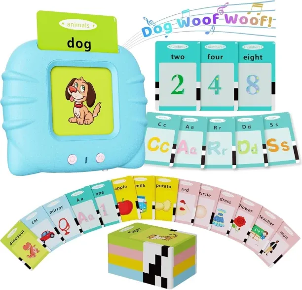 Duomi Toddler Toys Talking Flash Cards for 1 2 3 4 5 6 Year Old Boys and Girls, Autism Sensory Toys…