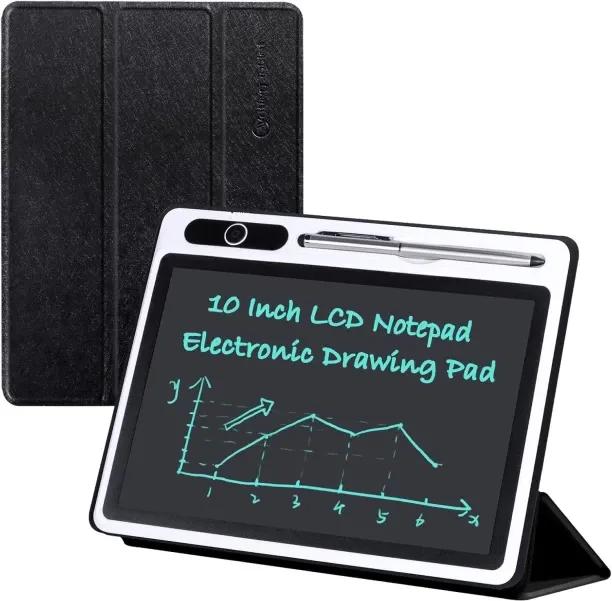 Wagu drum 10-inch LCD writing board electronic notebook, with PU protective cover, erasable drawing…