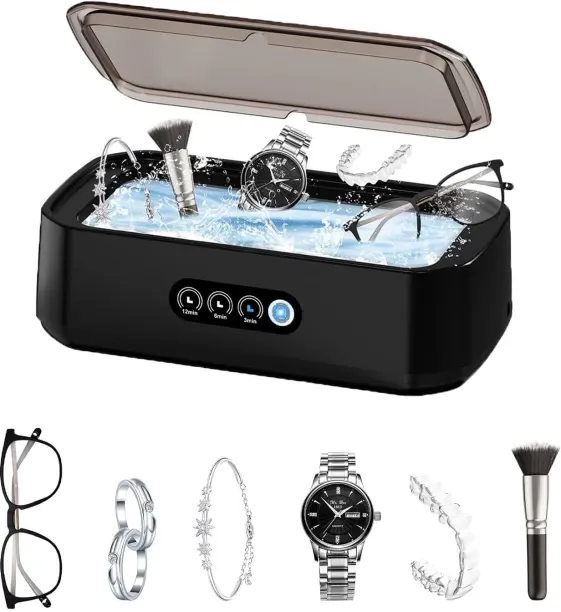 BOWENSTORE Ultrasonic Jewelry Cleaner 49KHz Powerful Eyeglass Cleaning Machine 3 Modes 22oz(650ML) …