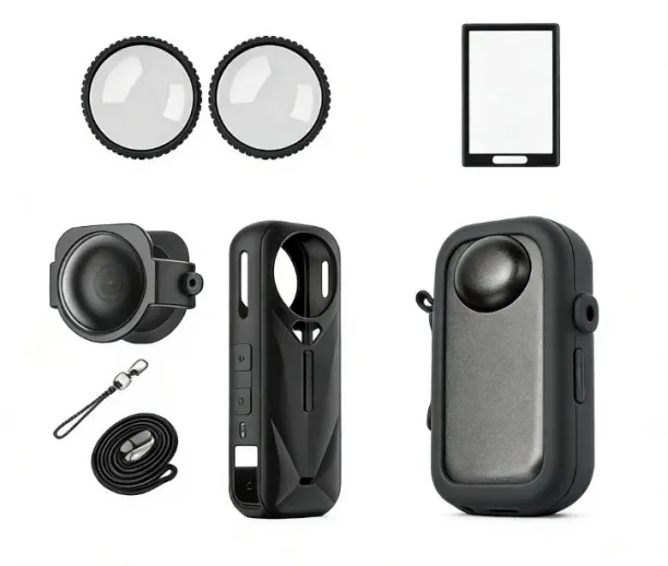 spark insta360X5 protection set silicone cover tempered film storage bag protective mirror  Lens Ho…