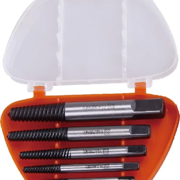 HARDEN 5 Piece Coarse Thread Screw Extractor Set Lever Tool