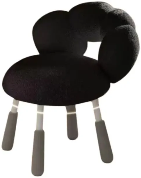 Generic FU6808 Modern Sculptural Bouclé Accent Solid Wood Living Room Chair