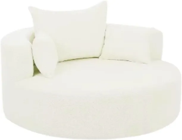 Junior Furnitures Round Barrel Sofa Chair Fabric Living Room Chair