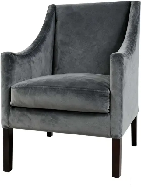 MOREHOME Modern Velvet Accent Chair, Living Room Armchair with Curved Back Fabric Living Room Chair