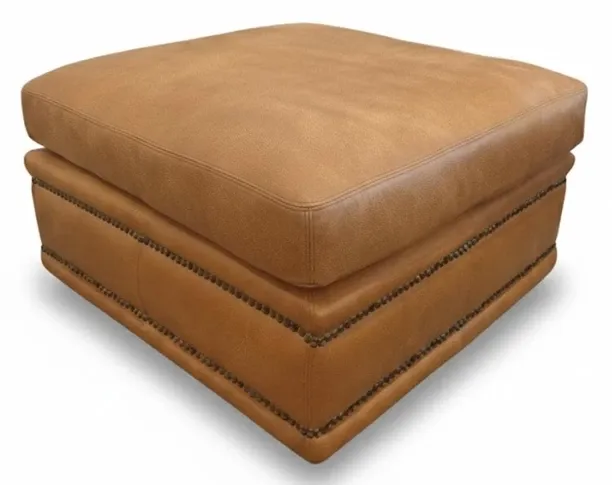 Vividitto Afrikan Comfort Genuine Leather Modular Ottoman (Exotic Tan) Foam Standard Ottoman