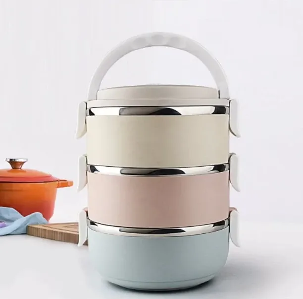Smart 3 Layer Stainless Steel Lunch Boxes Smart Layer Stainless Steel Lunch Boxes 3 Containers Lunc…