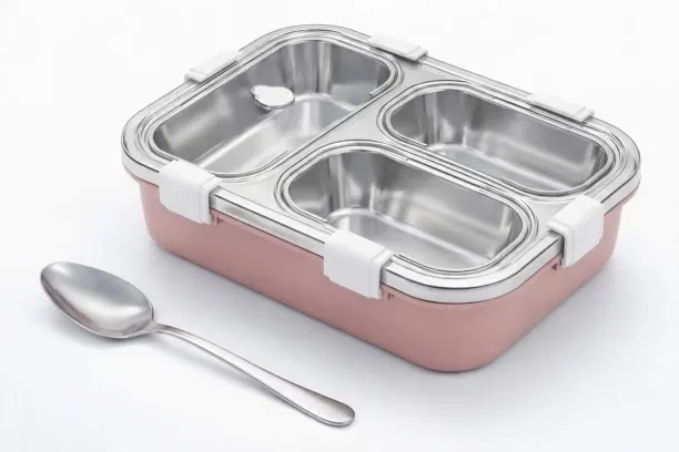 Granty 3 Compartment Lunch Box Insulated Air Tight And Portable Utensils, Stainless Steel 100% Leak…