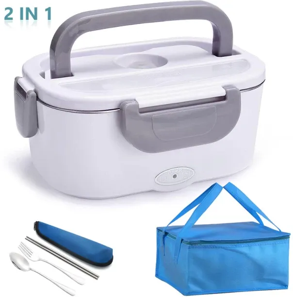 Huanix 110V 12V 24V Dual Use Home Car,EU Plug and Car Plug,LunchBox-Bag Cutlery Lunch Box