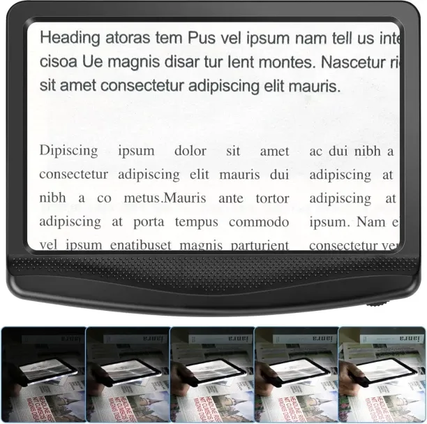 Hi Pansy 2.25X Heldheld Magnifying Glass for Reading, Rechargeable Lighted Magnifier with Dimmable …