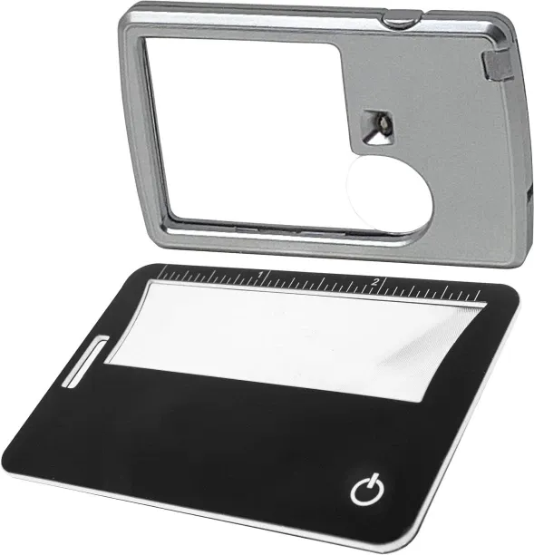 Hi Pansy 2 Lighted Magnifiers – 6X 3X Pocket Magnifier with Light, 3X Lighted Fresnel Lens Credit C…