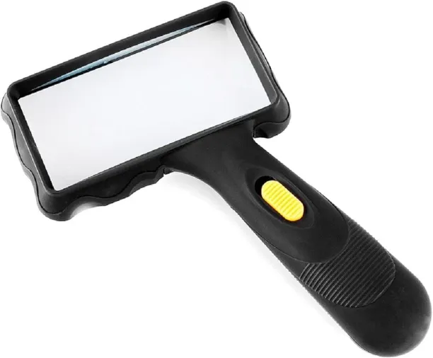 Hi Pansy Hand-held Rectangular Magnifying Glass, LED Light Magnifier, 10X Reading Magnifying Glass …