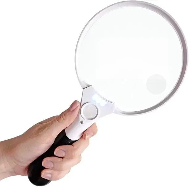 Hi Pansy Magnifying Glass with Light 2X 4X 25X Large Magnifiers 3 LED Handheld Illuminated Lighted …