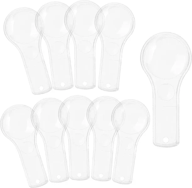 Hi Pansy 18 Pack Mini Magnifying Glass 5X and 15X Magnifiers Handheld Plastic Magnifying Glasses fo…