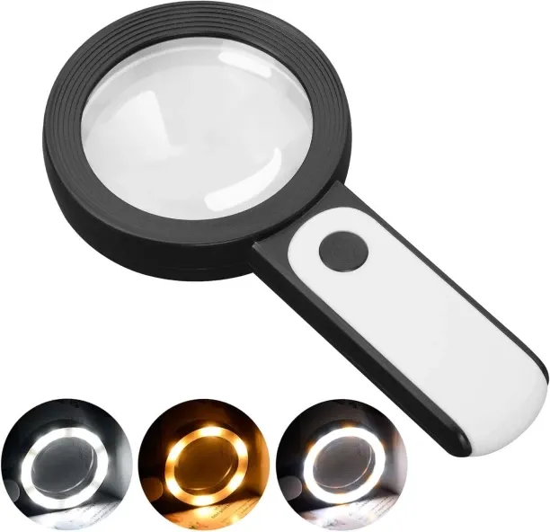 Bloo Magnifying Glass with Light, Handheld Large Magnifying Glass 18LED Cold 30