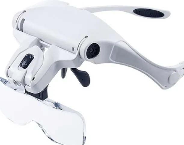 XINhui Head mounted magnifying glass with LED magnifying head and 5 adjustable lenses for close rea…