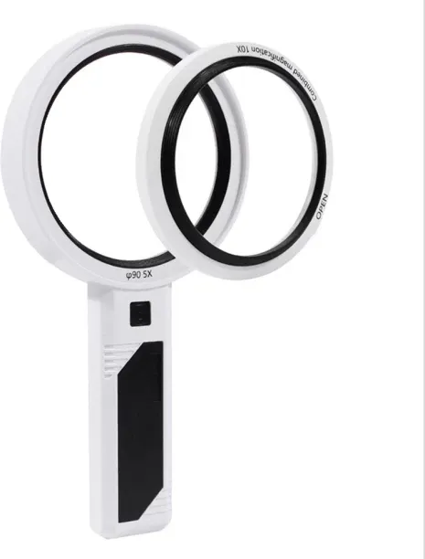 ALANES Detachable Combined Dual Lens 3 Light Modes Magnifier with 32 LED Light 5X-13X