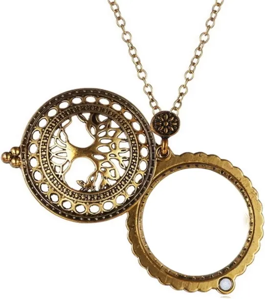 Hi Pansy Sherry Magnifiers 5X Antique Hanging Magnifier Hollow Out Necklace Pendant Map Reading Mag…