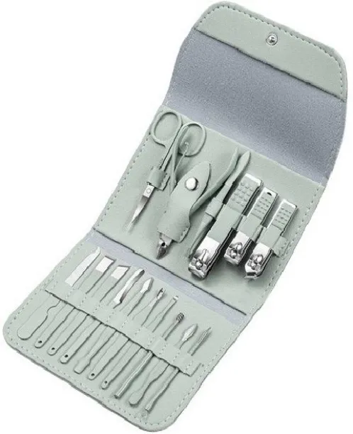 16 Pieces Stainless Steel Manicure Set Pedicure Kit Nail Clipper Set Manicure Kit