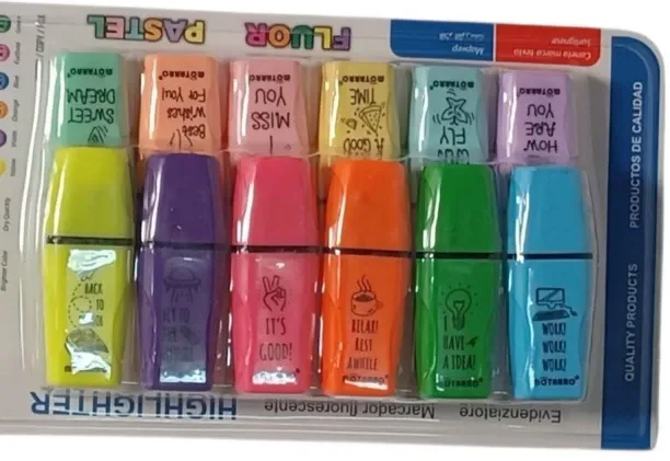 MOTARRO Highlighter Set of 6 Fluorescent