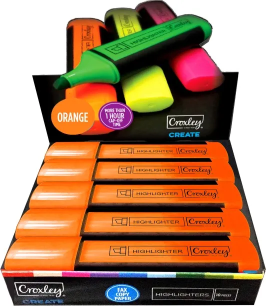 CROXLEY Pink Highlighter Box 10