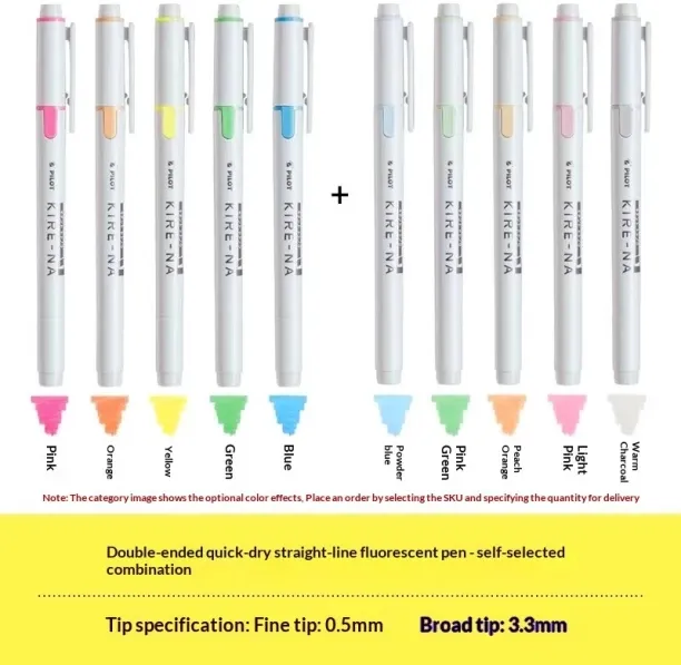 Huanix 10pcs Mix Set,Soft Highlighter Dual Rail Design,Fast-Drying,Smudge-Proof Ink For Student&Pla…