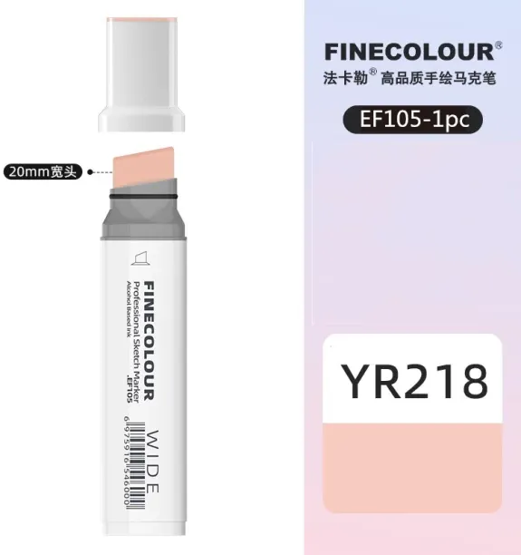 Huanix YR218,Finecolour 20mm Wide Markers Alcohol Line Sketching Art Markers Pen Drawing Back to sc…