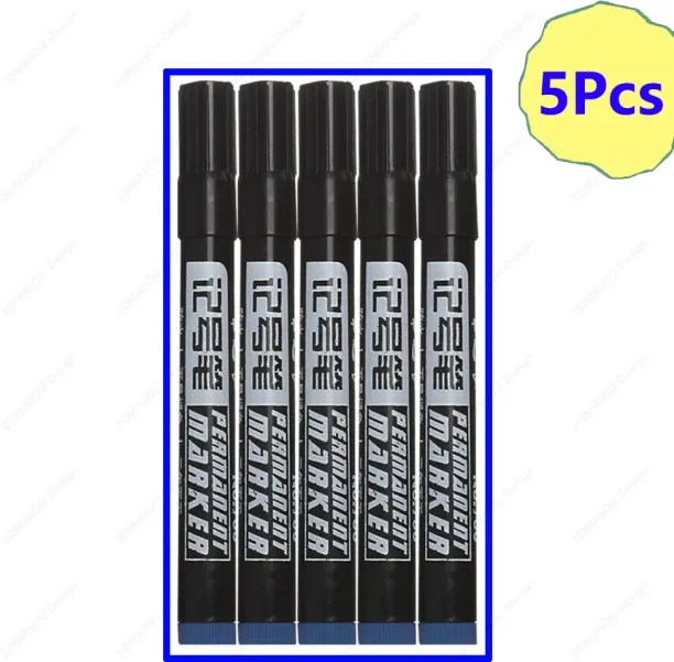 Huanix 5Pcs Blue,Waterproof Oil-based Marker Pen Quick Dry Back to school