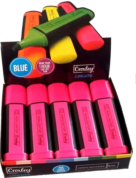 CROXLEY Pink Highlighter Box 10