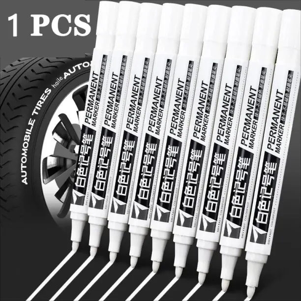 Huanix 1pcs,White Marker Paint Pens Waterproof Rubber Permanent Marker Pen Car Back to school