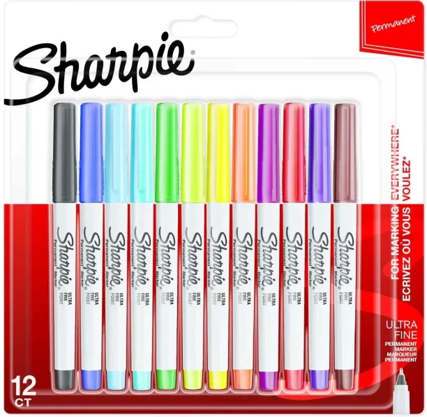 SHARPIE Ultra FIne Permanent Markers Assorted 12-Pack