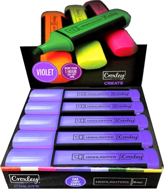 CROXLEY Viloet Highlighter Box 10